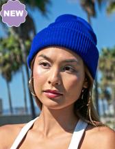 Recycled Yarn Ribbed Knit Beanie 