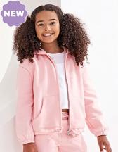 Kids Recycled Cropped Oversize Full-Zip Hoodie 
