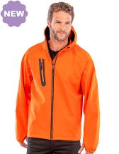 3-Layer Recycled Printable Hooded Casual Softshell Jacket 