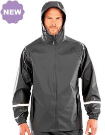Prism PU Waterproof Jacket with Reflective Bands & Recycled Backing 
