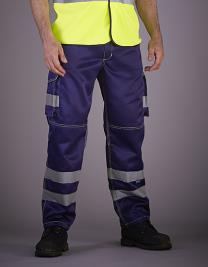 Hi-Vis Cargo Trousers With Knee Pad Pockets 