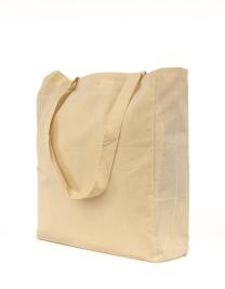 Cotton Bag Side Fold Long Handles 